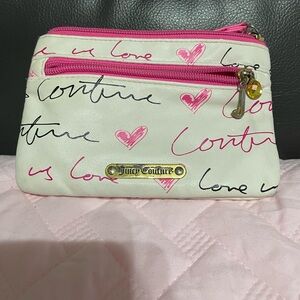 Juicy Couture White and Pink Wristlet